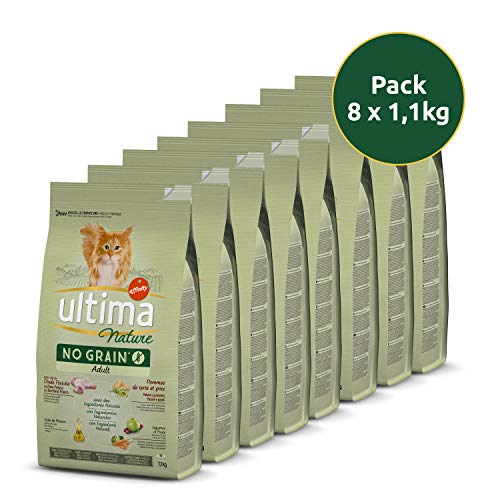 Ultima Nature No Grain Pienso para Gatos sin Cereales con Pavo, Pack de 8 x 1.1kg - Total: 8.8kg