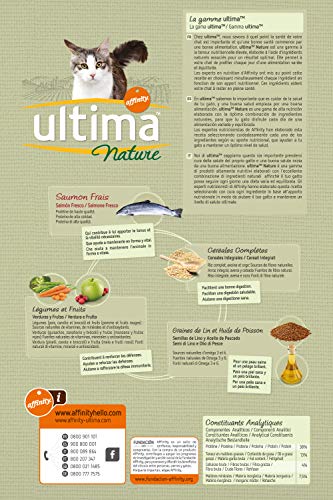 Ultima Nature Pienso para Gatos Esterilizados con Salmón, Pack de 8 x 1.25kg - Total: 10kg