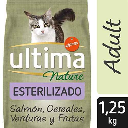 Ultima Nature Pienso para Gatos Esterilizados con Salmón, Pack de 8 x 1.25kg - Total: 10kg