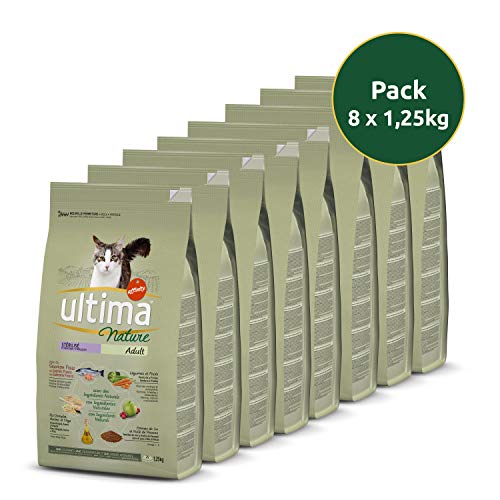 Ultima Nature Pienso para Gatos Esterilizados con Salmón, Pack de 8 x 1.25kg - Total: 10kg