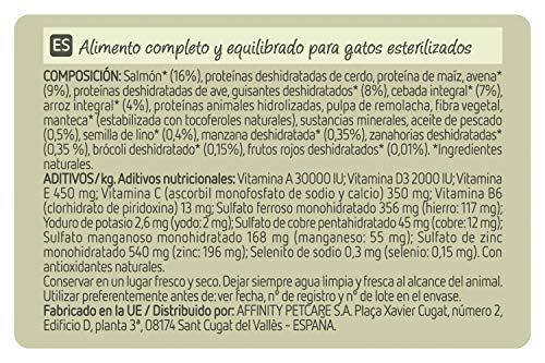 Ultima Nature Pienso para Gatos Esterilizados con Salmón, Pack de 8 x 1.25kg - Total: 10kg