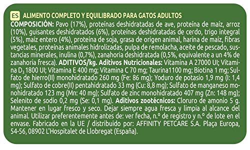 Ultima Pienso para Gatos para Prevenir Bolas de Pelo con Pavo, Pack de 5 x 800gr - Total: 2.4kg