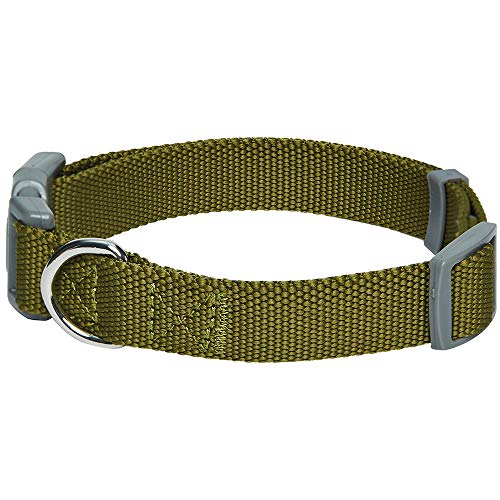 Umi. Essential Classic - Collar para perros S, cuello 30-40 cm, collares ajustables para perros (verde oliva)