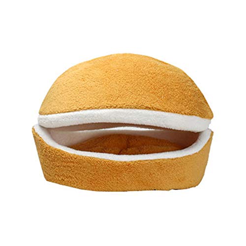 Unknow Hamburguesa Cama para Perros Lavable Cama para Mascotas Perrera Perrera Ronda Perrera casa de Perro Gato Invierno cálido Saco de Dormir Cachorro Estera Almohadilla Suministros para Perros