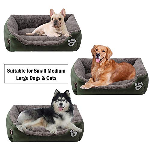 Urijk Cama para Perro o Gato, Suave, Lavable, Impermeable, Oxford, para Cachorro, pequeño, Mediano, Grande, Perro, Gato, de Lujo, cálido Forro Polar, con Base Antideslizante