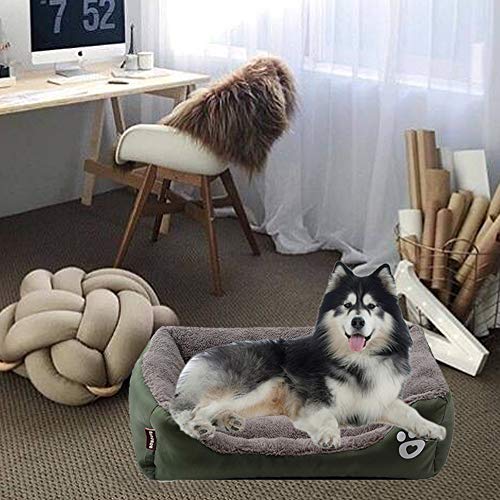 Urijk Cama para Perro o Gato, Suave, Lavable, Impermeable, Oxford, para Cachorro, pequeño, Mediano, Grande, Perro, Gato, de Lujo, cálido Forro Polar, con Base Antideslizante