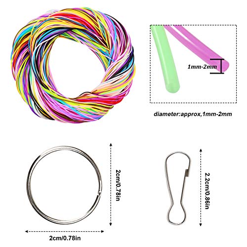 Vascinate 200 PCS hilo Plastico, Cuerda, Cordón Plástico, Bastelset para para la Pulsera DIY, Joyería, 20 Colores