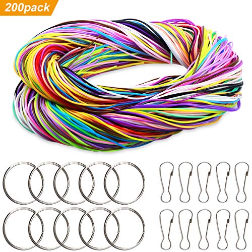 Vascinate 200 PCS hilo Plastico, Cuerda, Cordón Plástico, Bastelset para para la Pulsera DIY, Joyería, 20 Colores