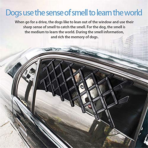 Ventana de coche mascota Valla, viaje del perro Rejilla de ventilación de malla de ventilación del gato al aire libre Negro telescópica de Seguridad del cedazo por Camiones y vehículos todoterreno,S