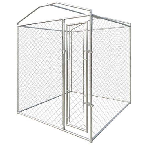 vidaXL Perrera de Exterior con Toldo Acero Galvanizado 2x2x2,4 m Jaula Perros