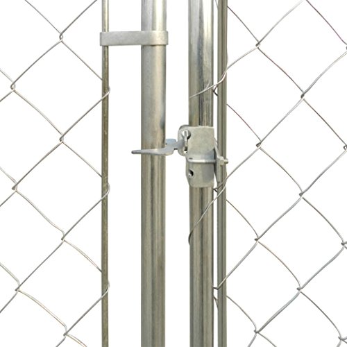 vidaXL Perrera de Exterior con Toldo Acero Galvanizado 2x2x2,4 m Jaula Perros