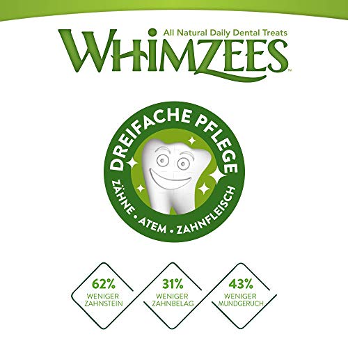 Whimzees Hedgehog Galletas para perro (bolsa con cierre) (Tamaño: grande – pack de 6)