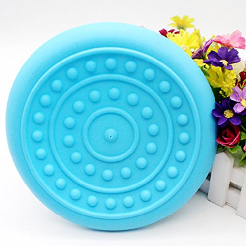 Wicemoon 1pcs 18cm Frisbee Juguetes Para Perros Juguetes de Goma Platillo Volante Juguetes Interactivos Para Mascotas Suministros Color Ramdón