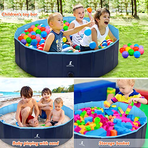 Wimypet Fuera Azul Oscuro Dentro de la Piscina para Perros Azul Claro (160 * 30CM)