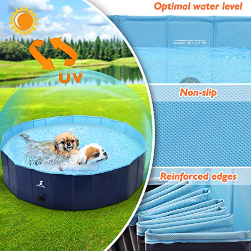 Wimypet Fuera Azul Oscuro Dentro de la Piscina para Perros Azul Claro (160 * 30CM)