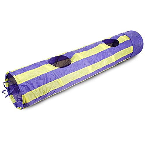 WJQSD Raya Plegable Gato Túnel Juguete Casa Animales Juego De Mascotas Juguete Gato Juguetes ， Juguete para Mascotas Tubo con Campana Y Pelota (Rojo ， Púrpura) Casas, Sala de es (Color : Purple)