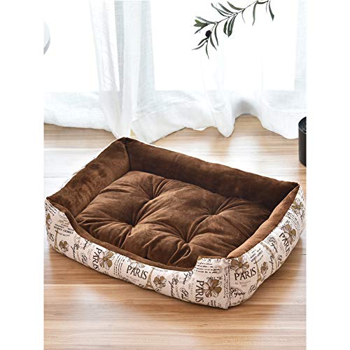 XHPWW 2019 Warm Soft Dog House Pet Bed Saco de Dormir Cat Nest Mat Pad Cojín Pets Cave Kennel, Pet Dog Cat Bed Puppy Cushion House Soft Warm Kennel Dog Mat Manta (Café)-L