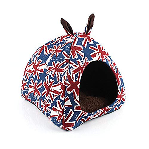 XHPWW Bandera de arroz Plegable Nido de Perro de Gato Mongol Cama de Nido de Mascotas, Cueva de Perrera de Dos usos para Invierno y Verano, Cueva de Perrera de Gato Suave y acogedora 2 en 1-S