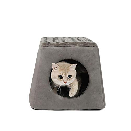 XHPWW Cama para Gatos de Verano, Nido de Gato Plegable 2 en 1 Four Seasons Universal, fácil de Quitar y Lavar-A