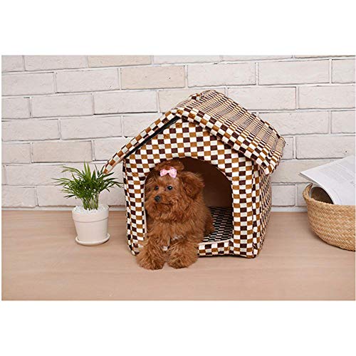 XHPWW Cama Plegable de la casa del Perro del Gato del Animal doméstico, Cama de la Cueva del Animal doméstico cómoda y Respirable cómoda para los Perritos, los Gatos y los Animales pequeños-L