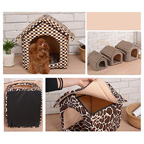 XHPWW Cama Plegable de la casa del Perro del Gato del Animal doméstico, Cama de la Cueva del Animal doméstico cómoda y Respirable cómoda para los Perritos, los Gatos y los Animales pequeños-L