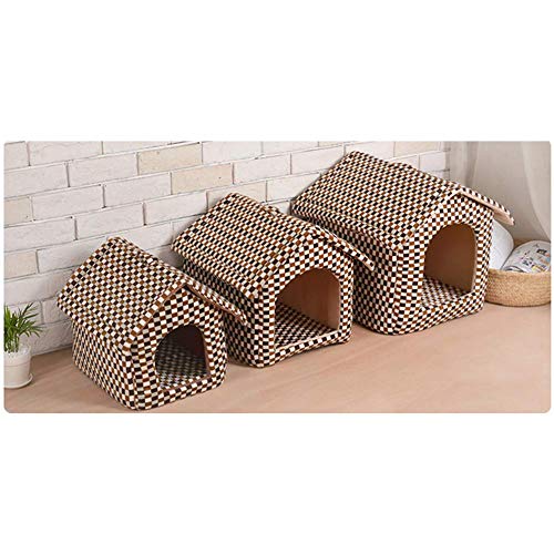 XHPWW Cama Plegable de la casa del Perro del Gato del Animal doméstico, Cama de la Cueva del Animal doméstico cómoda y Respirable cómoda para los Perritos, los Gatos y los Animales pequeños-L