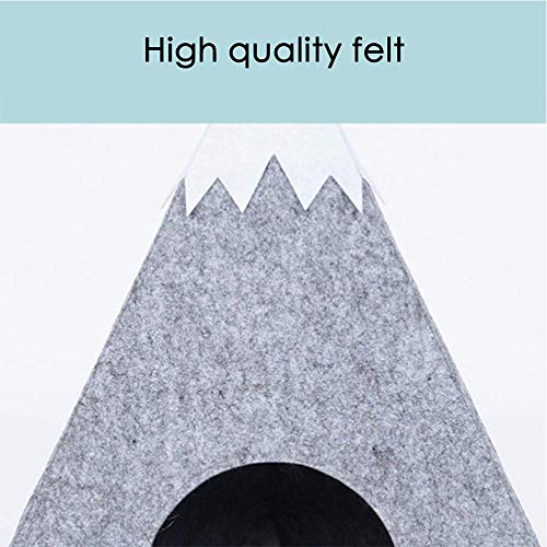 XHPWW Cat Dog Bed Cave, Triangle Felt Cat Cave Tent, Warm Interior Pet Pet Dog Cat Cat Nest House con Alfombra extraíble y Lavable para Gatos pequeños Perros 47Cmx47Cmx57Cm