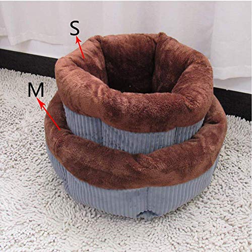 XHPWW Mascota Perro Suave Gato Cama Casa Calentamiento de Invierno Nido Estera Saco de Dormir para Perros pequeños Perreras de Peluche (Marrón)-S