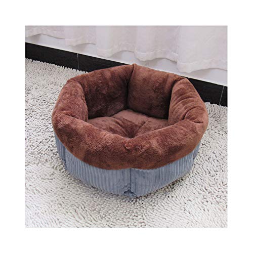 XHPWW Mascota Perro Suave Gato Cama Casa Calentamiento de Invierno Nido Estera Saco de Dormir para Perros pequeños Perreras de Peluche (Marrón)-S