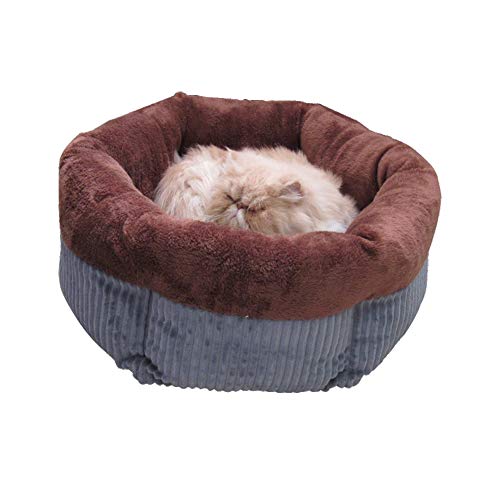 XHPWW Mascota Perro Suave Gato Cama Casa Calentamiento de Invierno Nido Estera Saco de Dormir para Perros pequeños Perreras de Peluche (Marrón)-S