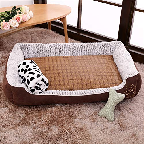 XHPWW Suave y cálida Cama Nido para Perros, Alfombrilla para Perro, cómodo sofá para Perros con Mantas y colchonetas Cama para Mascotas acogedora en el Dormitorio, fácil de Limpiar-L