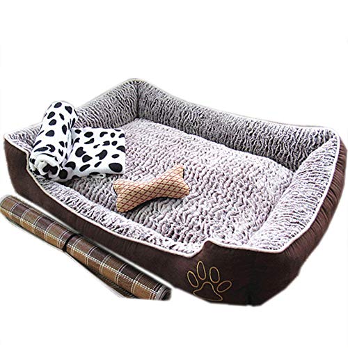 XHPWW Suave y cálida Cama Nido para Perros, Alfombrilla para Perro, cómodo sofá para Perros con Mantas y colchonetas Cama para Mascotas acogedora en el Dormitorio, fácil de Limpiar-L