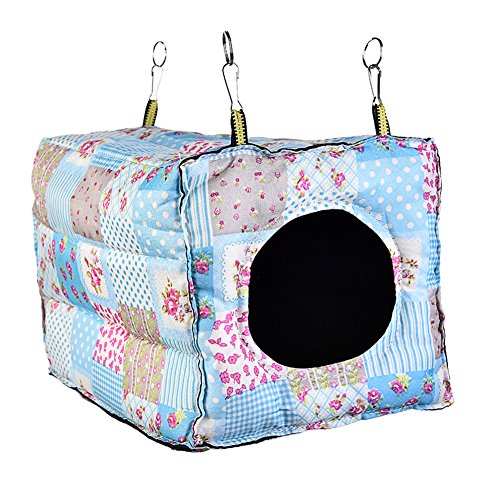 XIAOCONG Casa De Mascotasdormitoriomascotas Cube Hamster House Jaula para Pequeños Animales Ardilla Conejillo De Indias Chinchilla Conejo Tamaño De Casa: 25 * 19 * 17 Cm/Azul