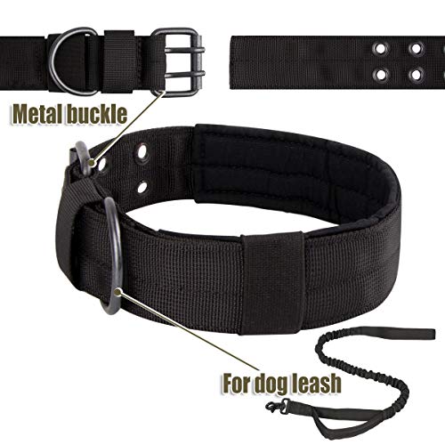 Xidan Collar de Perro de Nylon Táctico Militar Entrenamiento con Anillo de Metal y Hebilla