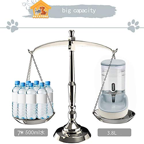 XingCheng-Sport Alimentador automático para Mascotas pequeñas y Medianas. Alimentador automático y dispensador de Agua 3.8L(Gray)