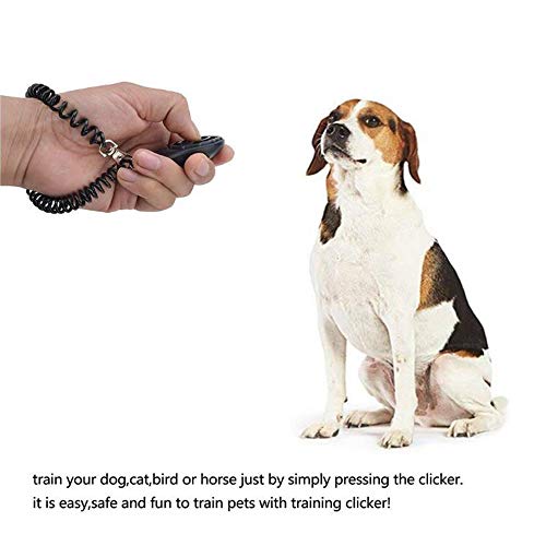 Xinlie Clicker Adiestramiento Entrenamiento de Clicker para Perros Clicker Premium Clicker Entrenamiento de Perros Profesional Clicker Klicker Finger Clicker con Brazalete en Espiral (3 PCS)