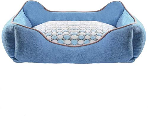 XUIO Cat Dog Bed Perrera de tamaño Mediano para Mascotas, Perrera, Invierno cálido, Desmontable, Perrera, Suministros para Mascotas (Color: Rosa tamaño: 68 * 55 * 17 cm) -68 * 55 * 17 cm_ Azul