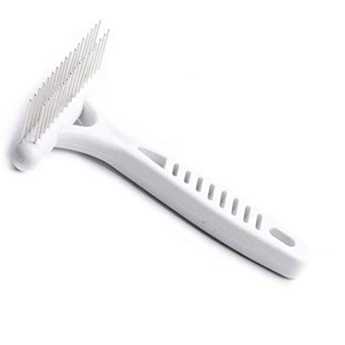 XYBB Peine Perro Mascota Perro Pelo Piel Desparique Gato Groom Peine Perro Perrito Grooming Herramienta Limpia 13.5 * 4cm Blanco