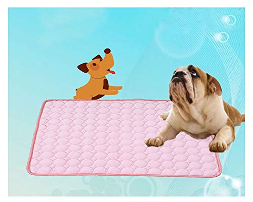 YAOTT Alfombrilla de refrigeración para Mascotas,Alfombra Colchoneta Estera de enfriamiento para Perros Manta Frio Cojín Fresco Cama del Gato del Perro para Verano Rosado 50 * 40cm