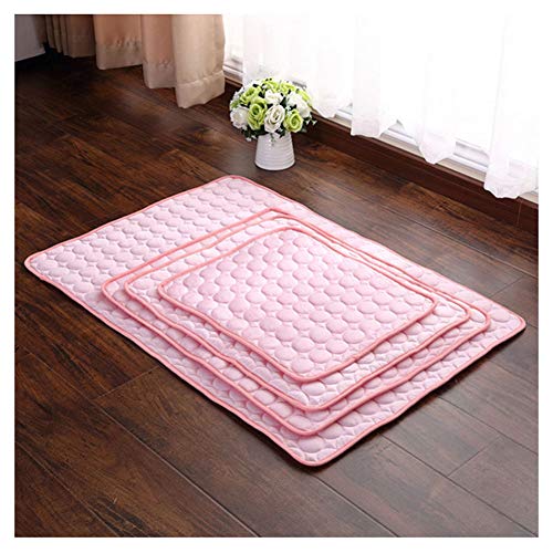 YAOTT Alfombrilla de refrigeración para Mascotas,Alfombra Colchoneta Estera de enfriamiento para Perros Manta Frio Cojín Fresco Cama del Gato del Perro para Verano Rosado 50 * 40cm