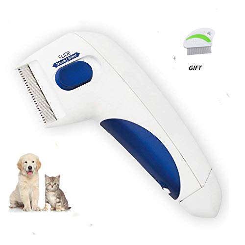 YOHAPPY Peine para pulgas de Perro, Cepillo eléctrico, Peine para Eliminar piojos, pulgas y garrapatas, Herramienta para Perros y Gatos