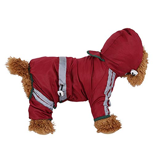 Zetiling La Chaqueta de la Lluvia del Animal doméstico, el Poncho del Perro de la Mascota de la Capa Impermeable con la Chaqueta Impermeable de la Capa de la Capucha Aplica para los Perros(L)