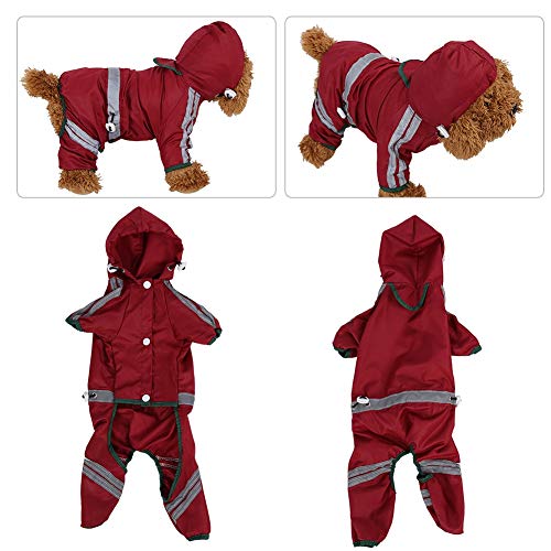 Zetiling La Chaqueta de la Lluvia del Animal doméstico, el Poncho del Perro de la Mascota de la Capa Impermeable con la Chaqueta Impermeable de la Capa de la Capucha Aplica para los Perros(L)