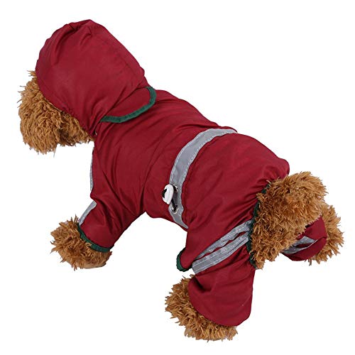 Zetiling La Chaqueta de la Lluvia del Animal doméstico, el Poncho del Perro de la Mascota de la Capa Impermeable con la Chaqueta Impermeable de la Capa de la Capucha Aplica para los Perros(L)