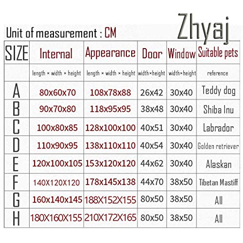 Zhyaj Casetas De Jardin, Madera Natural Cama Perro Grande Puerta De Apertura Lateral Perro Villa Ventilación Impermeable No Se Pudrirá Durable Estable Perrera para Perros Extra Grande Al Aire Libre,H