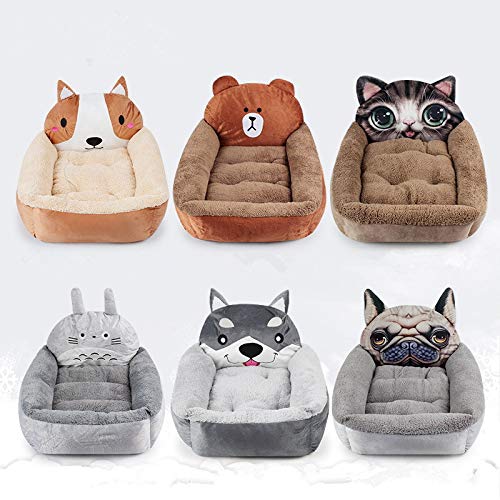 ZJXdDTridimensional De Algodón Acolchado Kennel Winter Teddy Pet Nest Nido De Dibujos Animados En 3D Square Nest Cat Litter