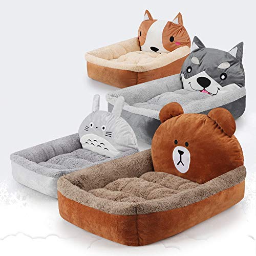 ZJXdDTridimensional De Algodón Acolchado Kennel Winter Teddy Pet Nest Nido De Dibujos Animados En 3D Square Nest Cat Litter