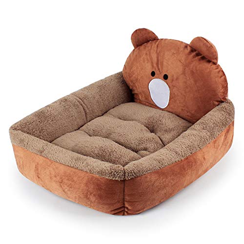 ZJXdDTridimensional De Algodón Acolchado Kennel Winter Teddy Pet Nest Nido De Dibujos Animados En 3D Square Nest Cat Litter