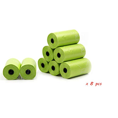 ZW Perro Bolsas de desechos de Recarga Rolls, Mascotas Grueso Biodegradable Perro Poo Bolsas, Agregado Perro Bolsa de residuos con dispensador y una Correa Clip,2