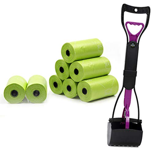 ZW Perro Bolsas de desechos de Recarga Rolls, Mascotas Grueso Biodegradable Perro Poo Bolsas, Agregado Perro Bolsa de residuos con dispensador y una Correa Clip,1